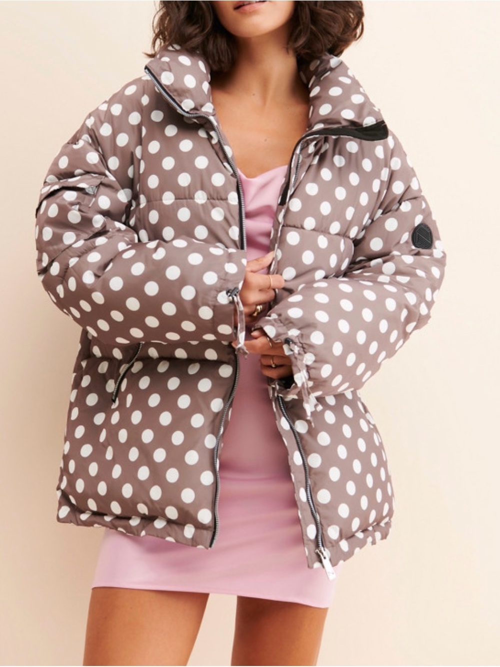 Noize Faika Polka Dot Puffer
Brown/White